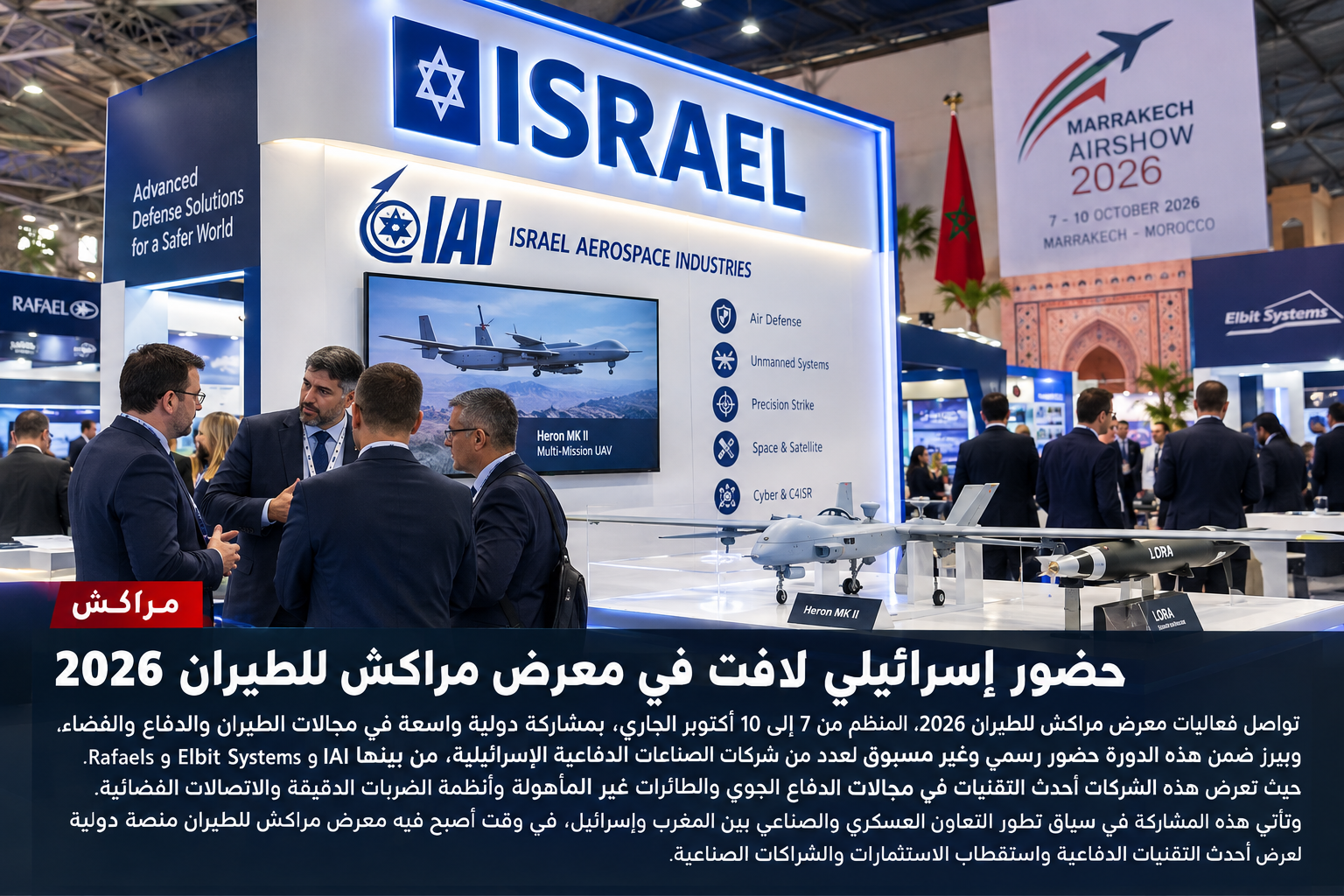 وزارة الدفاع الاسرائيلية حاضرة في معرض مراكش للطيران 2026