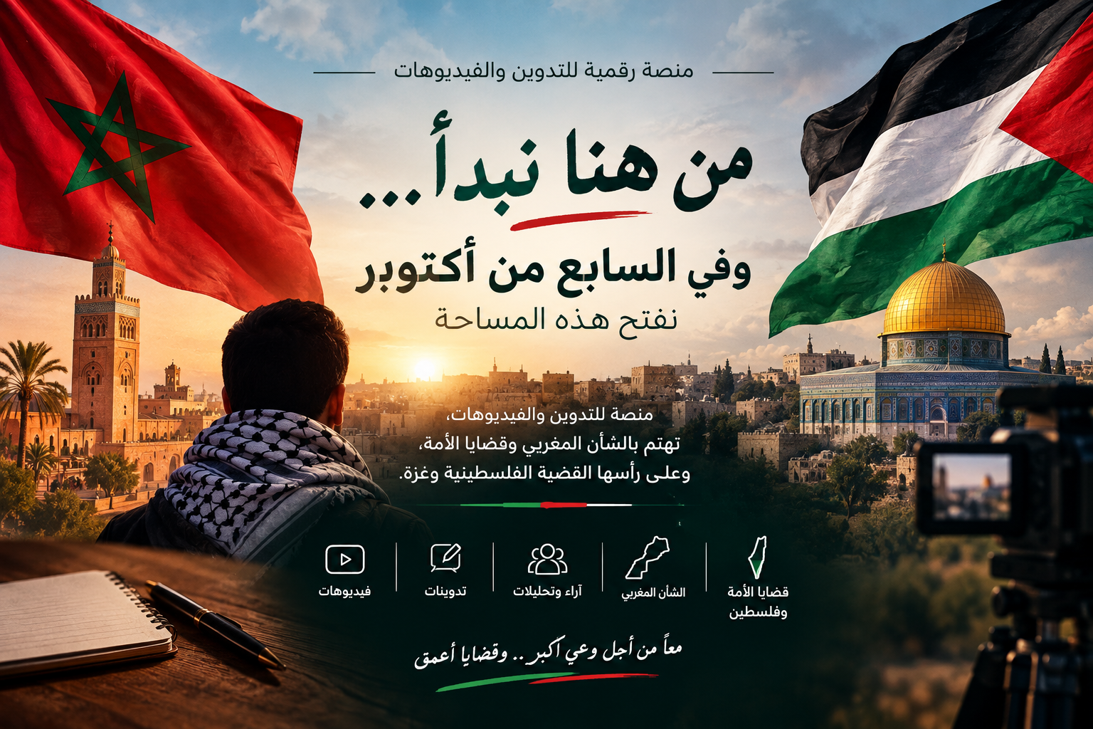 من هنا نبدأ... وفي السابع من أكتوبر نفتح هذه المنصة الرقمية